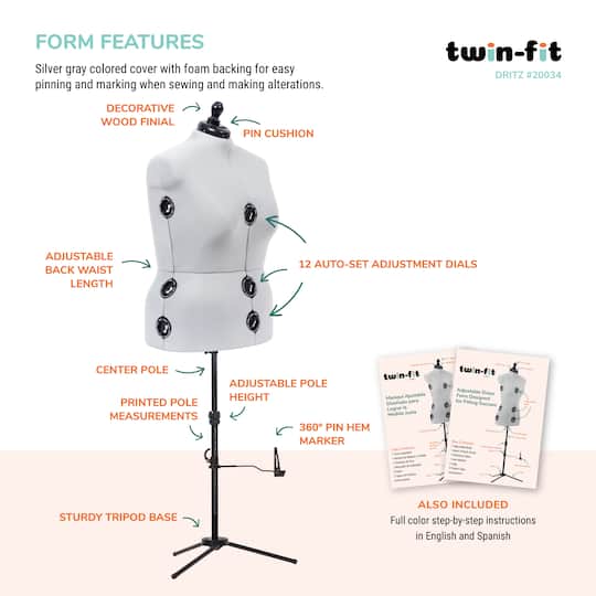 Dritz® TwinFit Full Figure Dress Form with Adjustable TriPod Stand